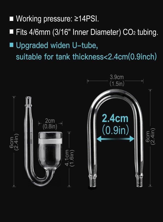 Clscea Aquarium Glass CO2 Diffuser Atomizer with U Tube Check Valve Suction Cup Premium Version - Image 3